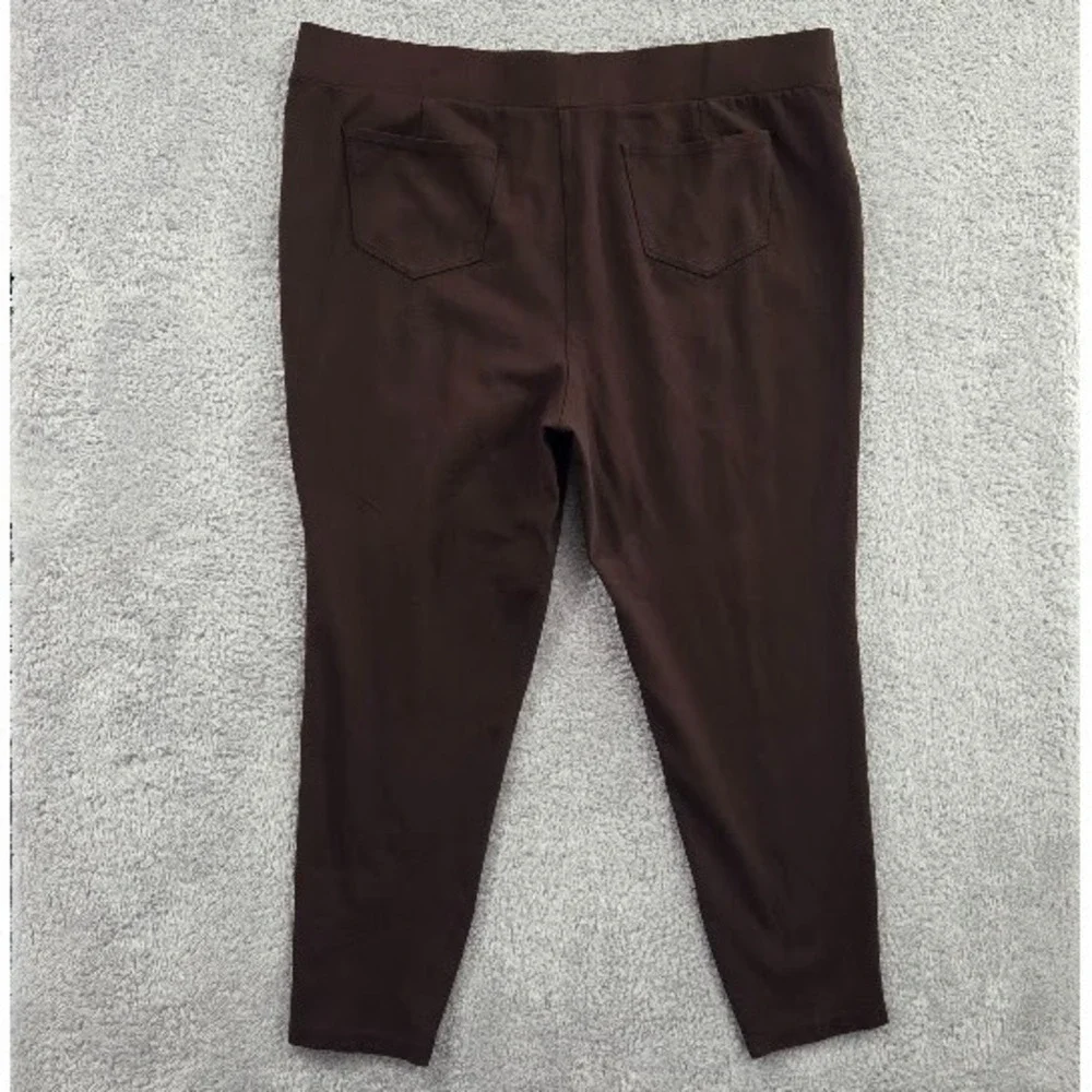 Intro Love The Fit Ponte‎ Pants Women's 3X Chocolate Brown Stretch Front Seam